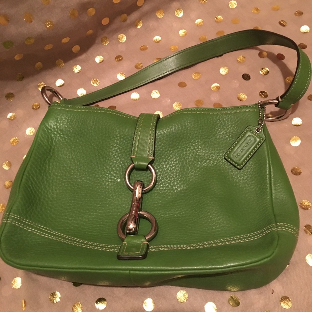 Coach Green Lock Style Purse